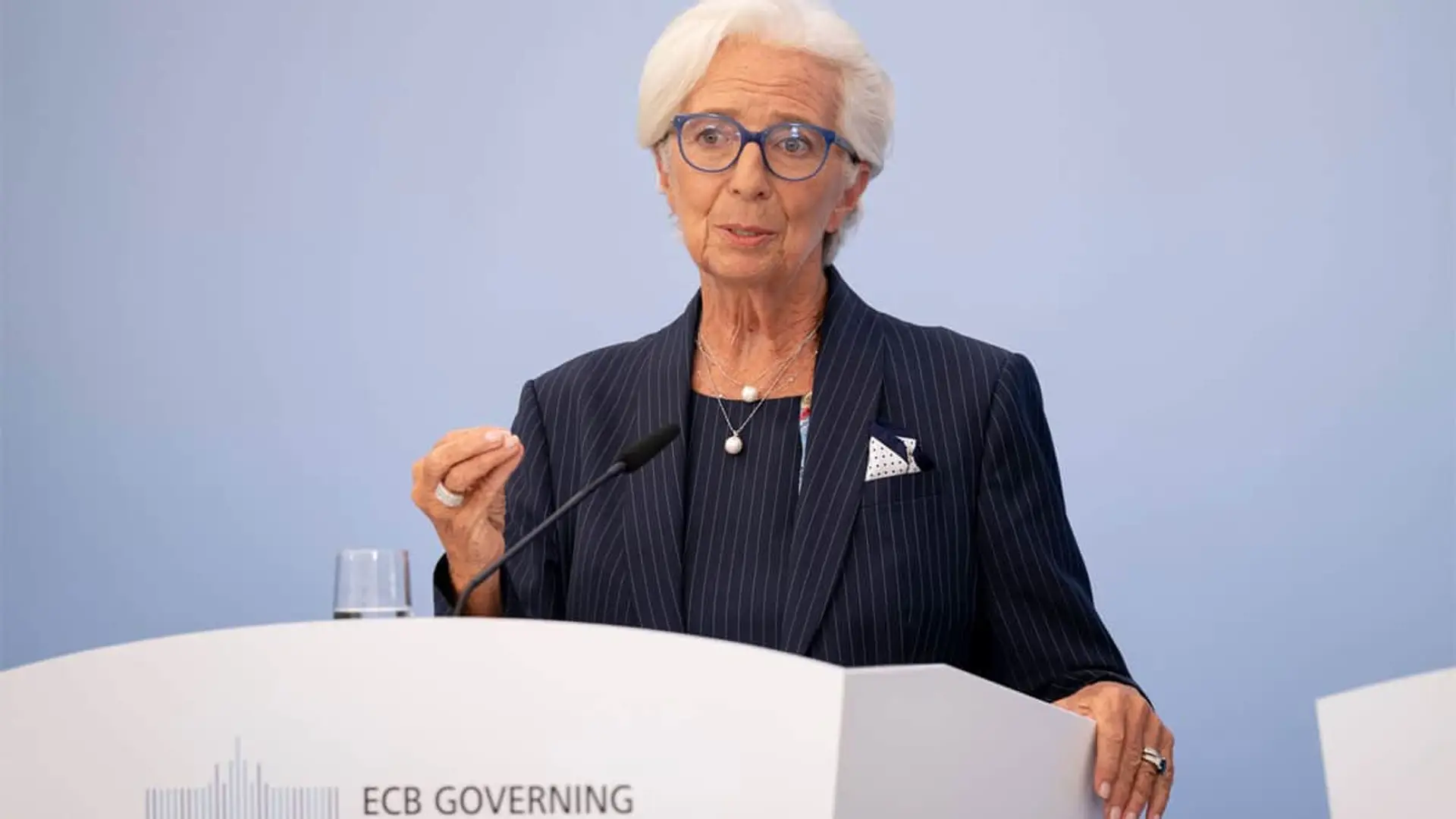 La presidenta del BCE, Christine Lagarde, explica las decisiones de política monetaria.