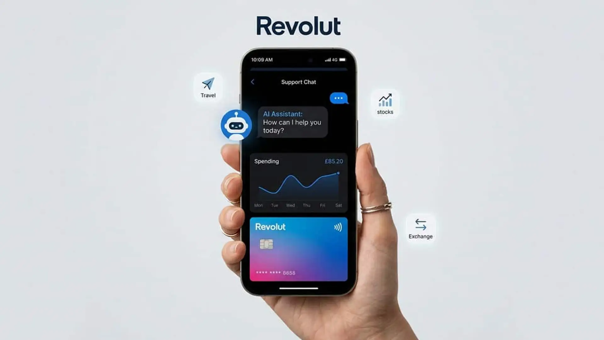 Revolut activa AIR en España, su asistente de IA: así puedes consultar gastos, inversiones y viajes Móvil con la app de Revolut y su asistente de inteligencia artificial junto a funciones de viajes, inversión y cambio de divisas
