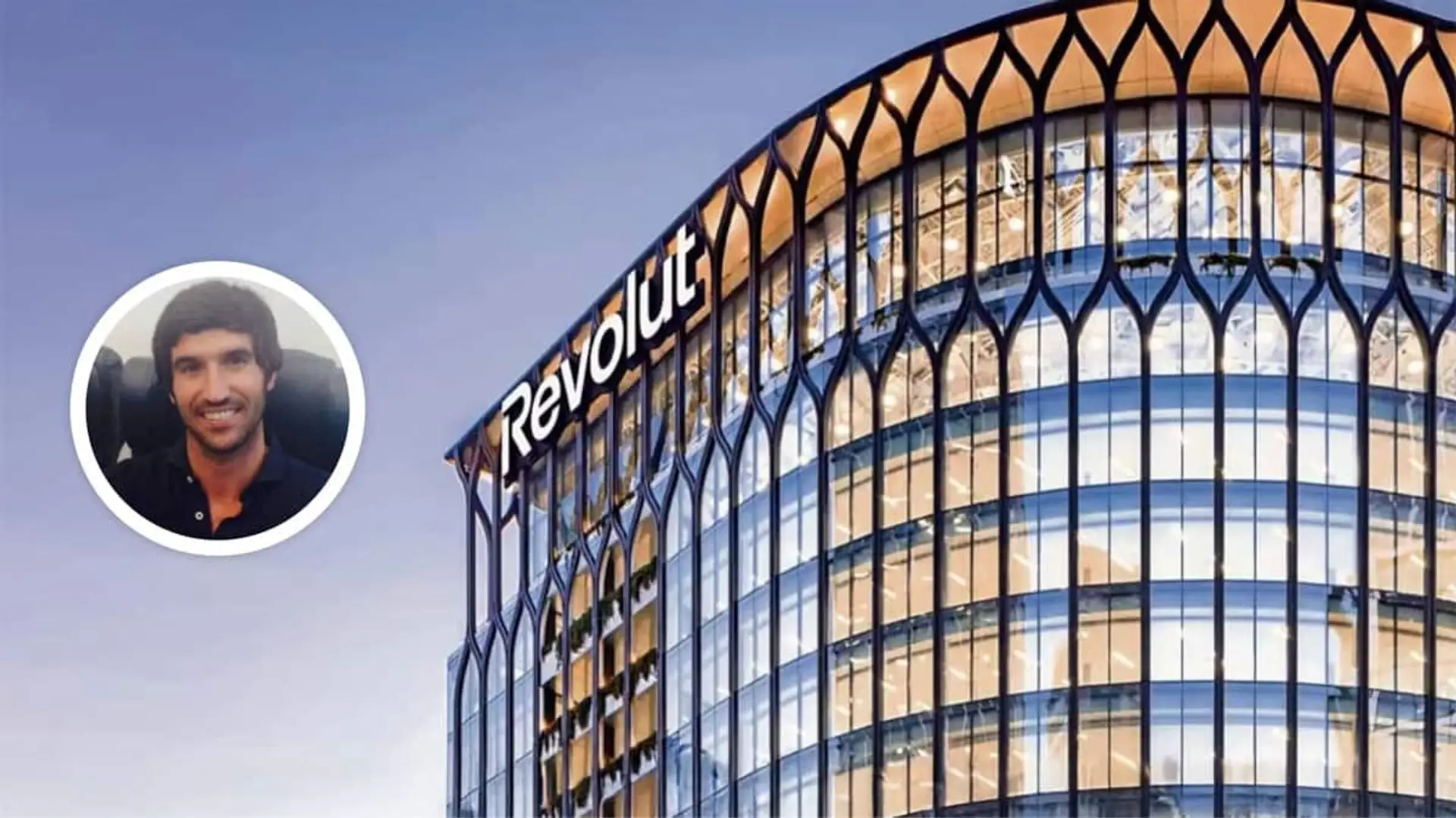 Revolut ya tiene nuevo CEO en España: ficha a un directivo clave para su asalto a la banca tradicional Sede corporativa de Revolut con el logotipo de la empresa y la imagen de su nuevo CEO en España