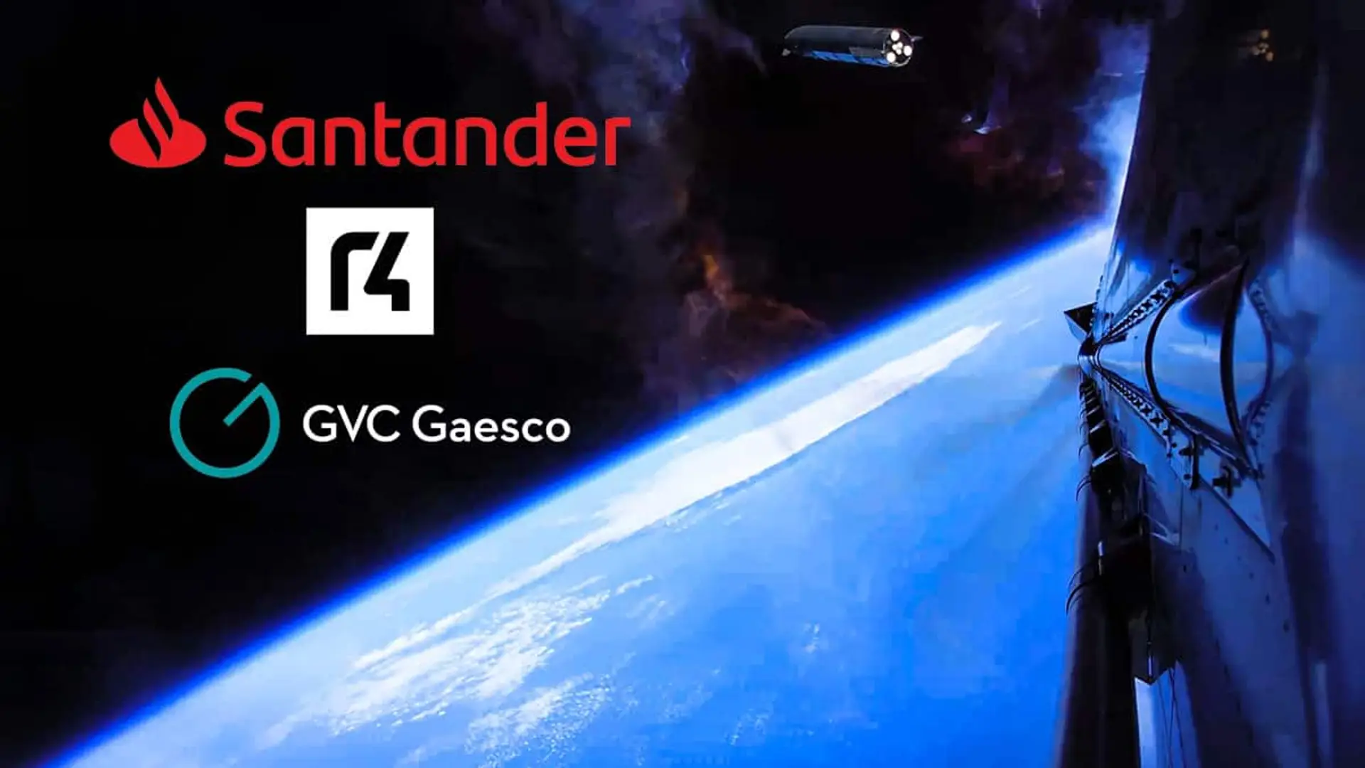 Tu banco puede comprarte SpaceX: Santander coordina el acceso para los minoristas españoles con Renta 4 y GVC Gaesco Vista de la Tierra desde el espacio con los logotipos de Santander, Renta4 y GVC Gaesco sobre la imagen