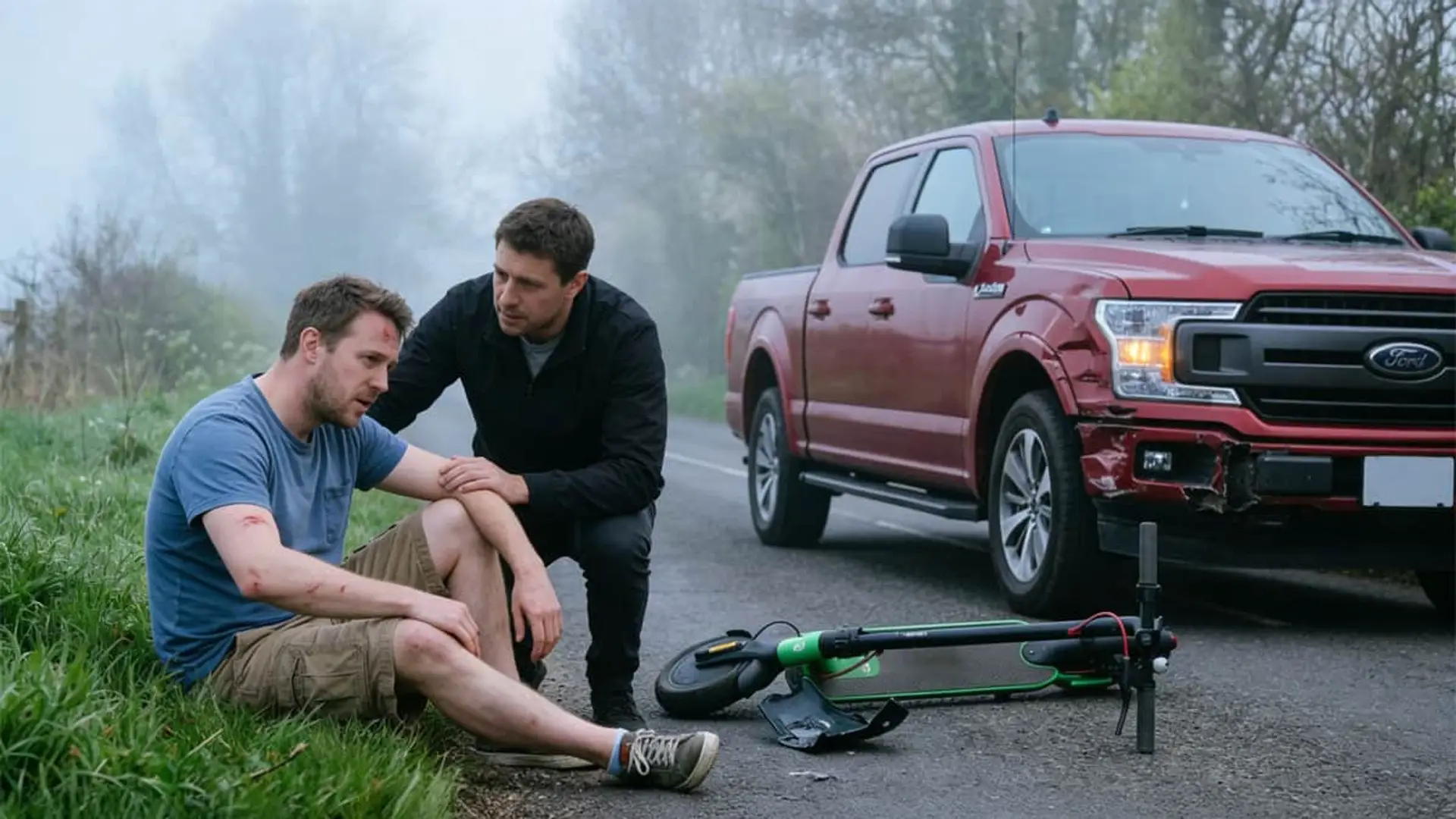 Accidentes de patinete al alza, récord de incendios en casa y seguro obligatorio: las cifras del riesgo real Colisión entre coche y patinete eléctrico en carretera.