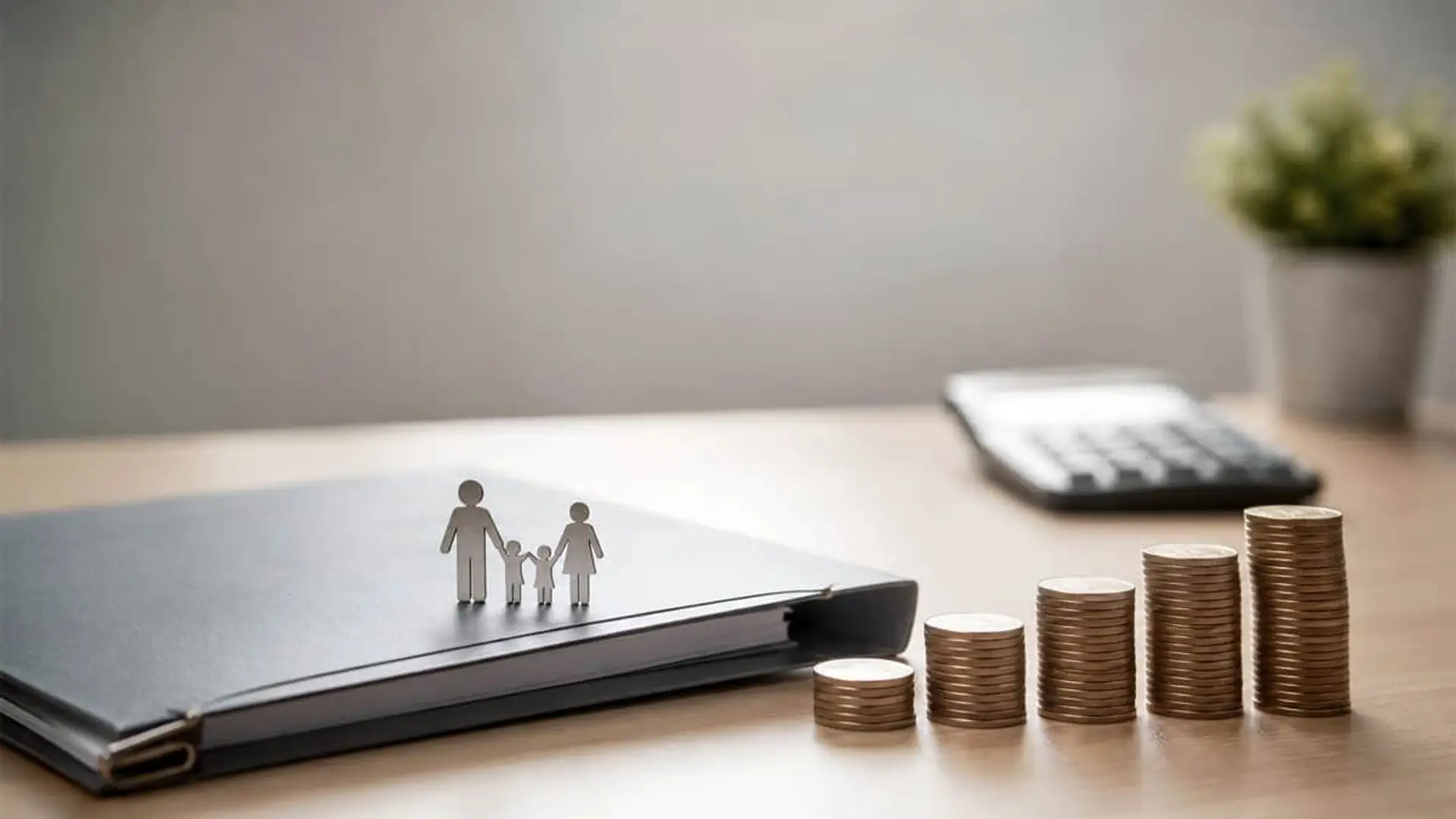 Contratar un seguro de Vida Riesgo en 2026 puede costarte un 12,9% más Ahorro familiar representado con figuras, monedas crecientes y documentos financieros.