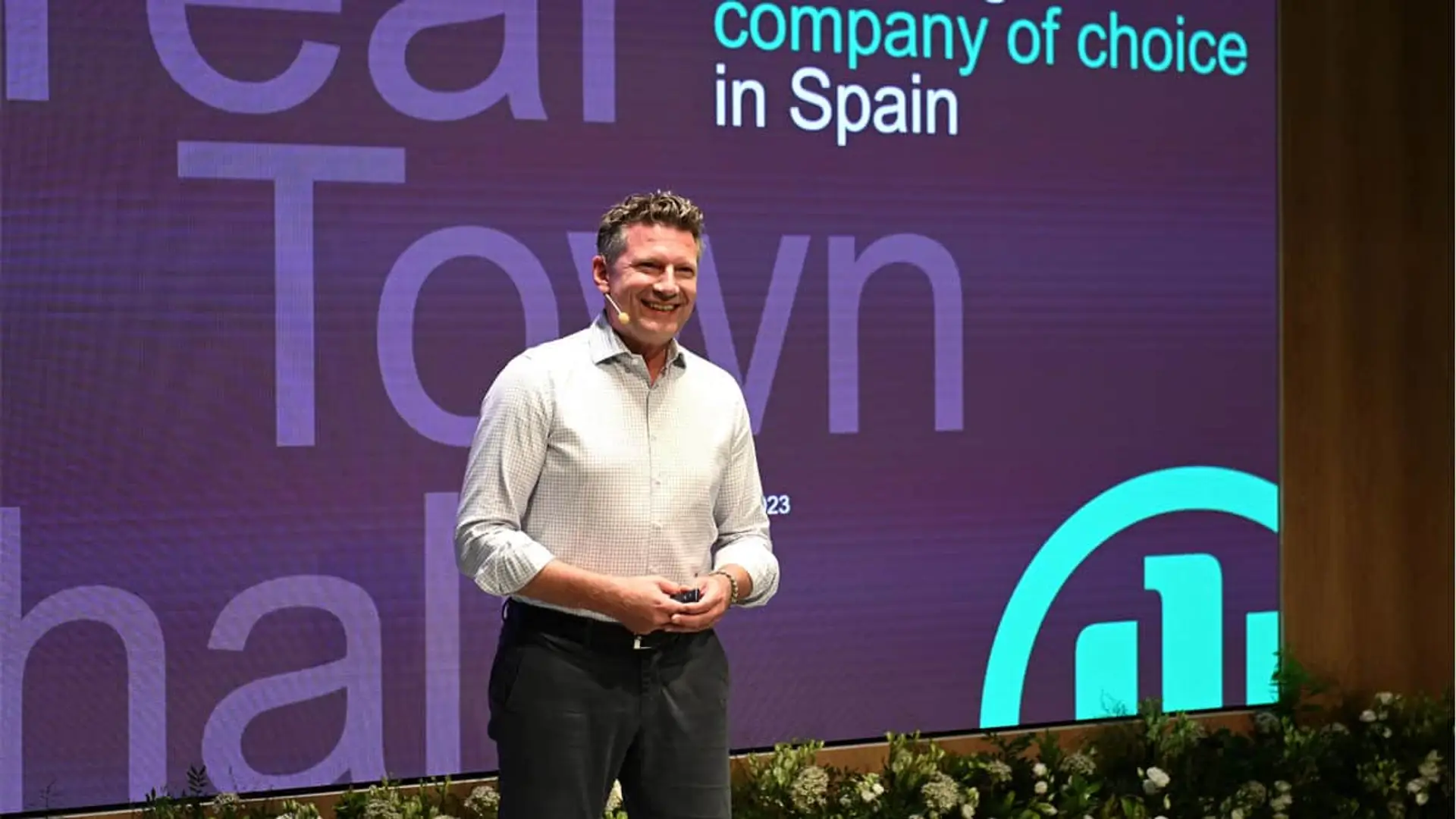 Veit Stutz, CEO de Allianz, en un evento corporativo presentando la estrategia de la compañía de seguros en España.