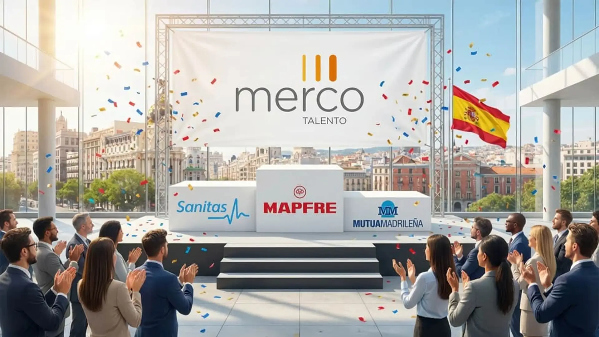Podio Merco Talento con Mapf,re Sanitas y Mutua Madrileña como aseguradoras mejor valoradas.