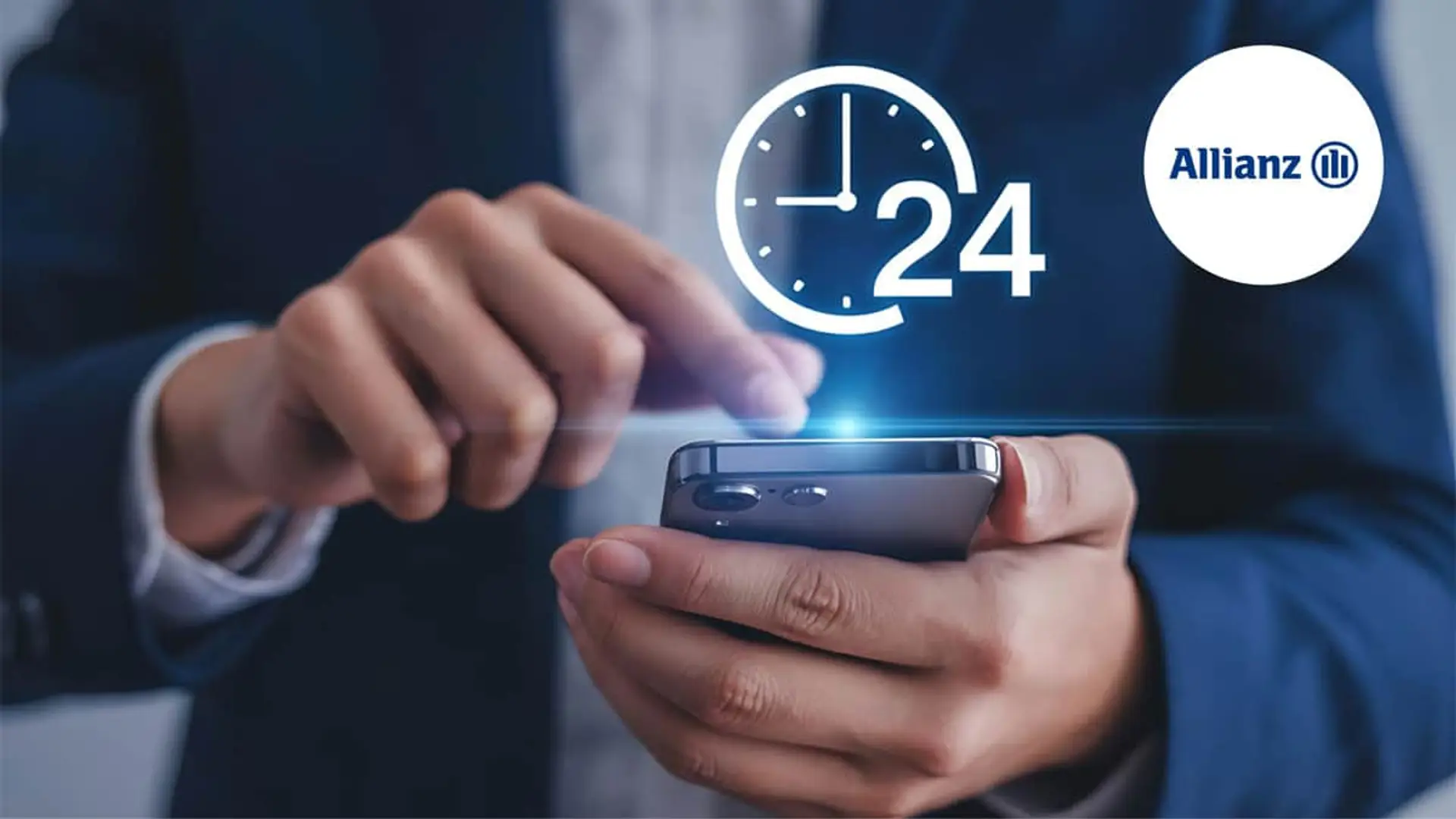 Atención al cliente de Allianz disponible 24 horas mediante su aplicación para teléfonos móviles.
