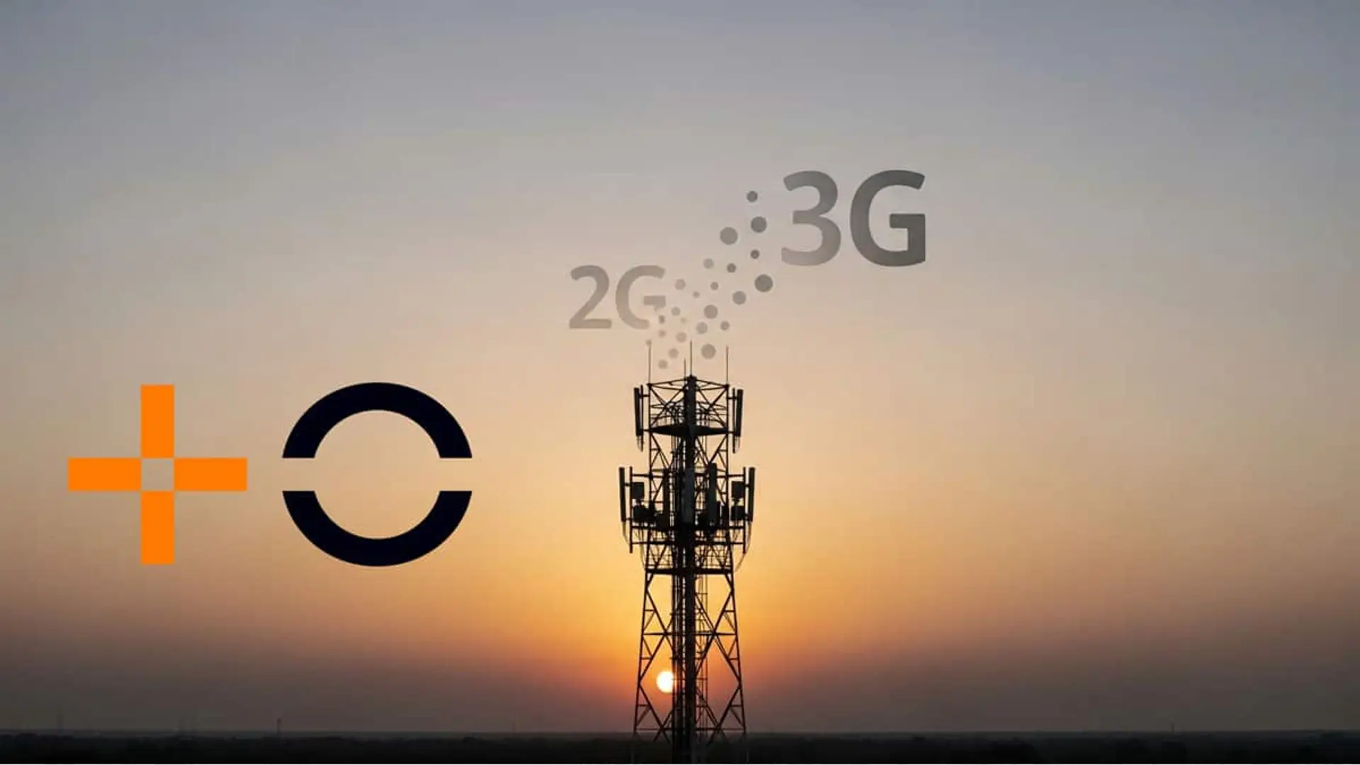 MasOrange confirma el apagado de las redes 2G y 3G: fechas clave y cómo te afecta Torre de telefonía al atardecer con referencias a la desconexión de redes 2G y 3G y el logo de Masorange.