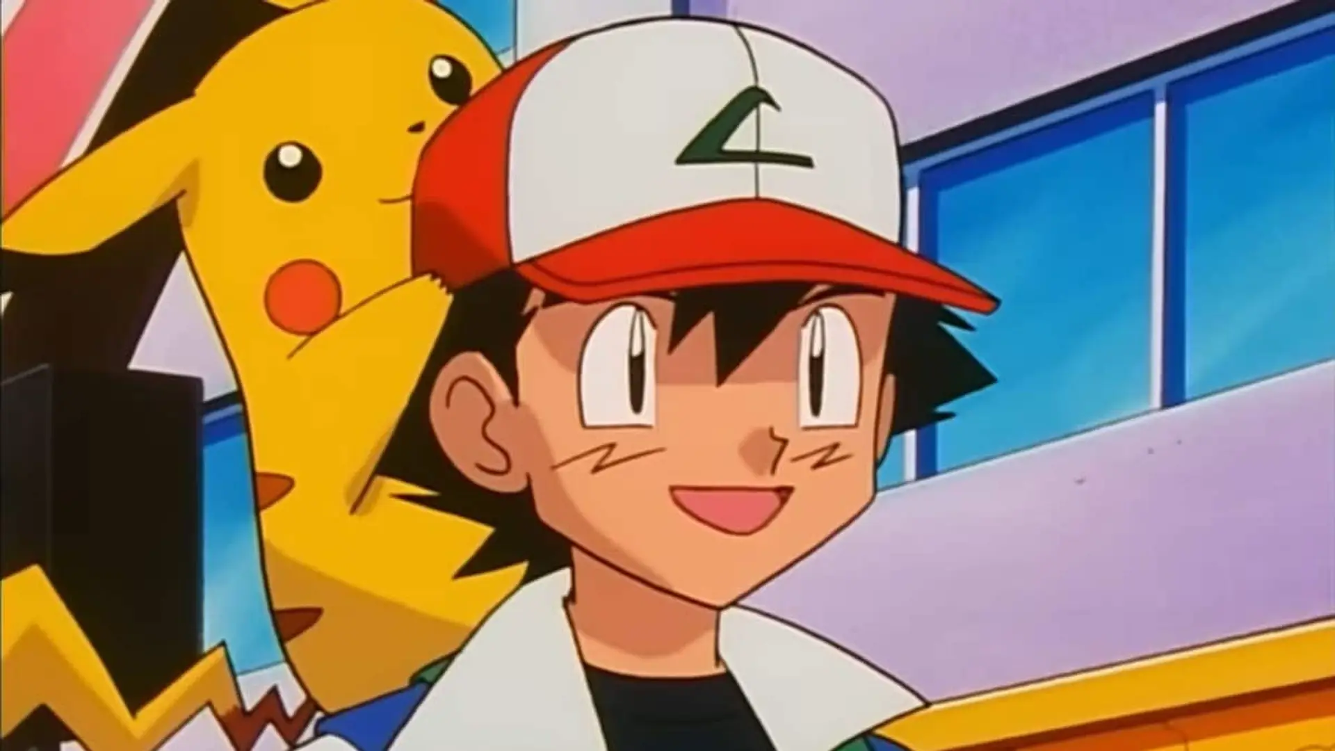 Ash y Pikachu en una escena del primer capítulo de la tercera temporada del anime Pokémon