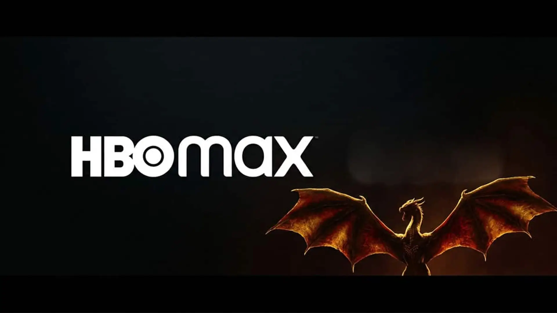Banner de HBO Max con un dragón sobre fondo oscuro