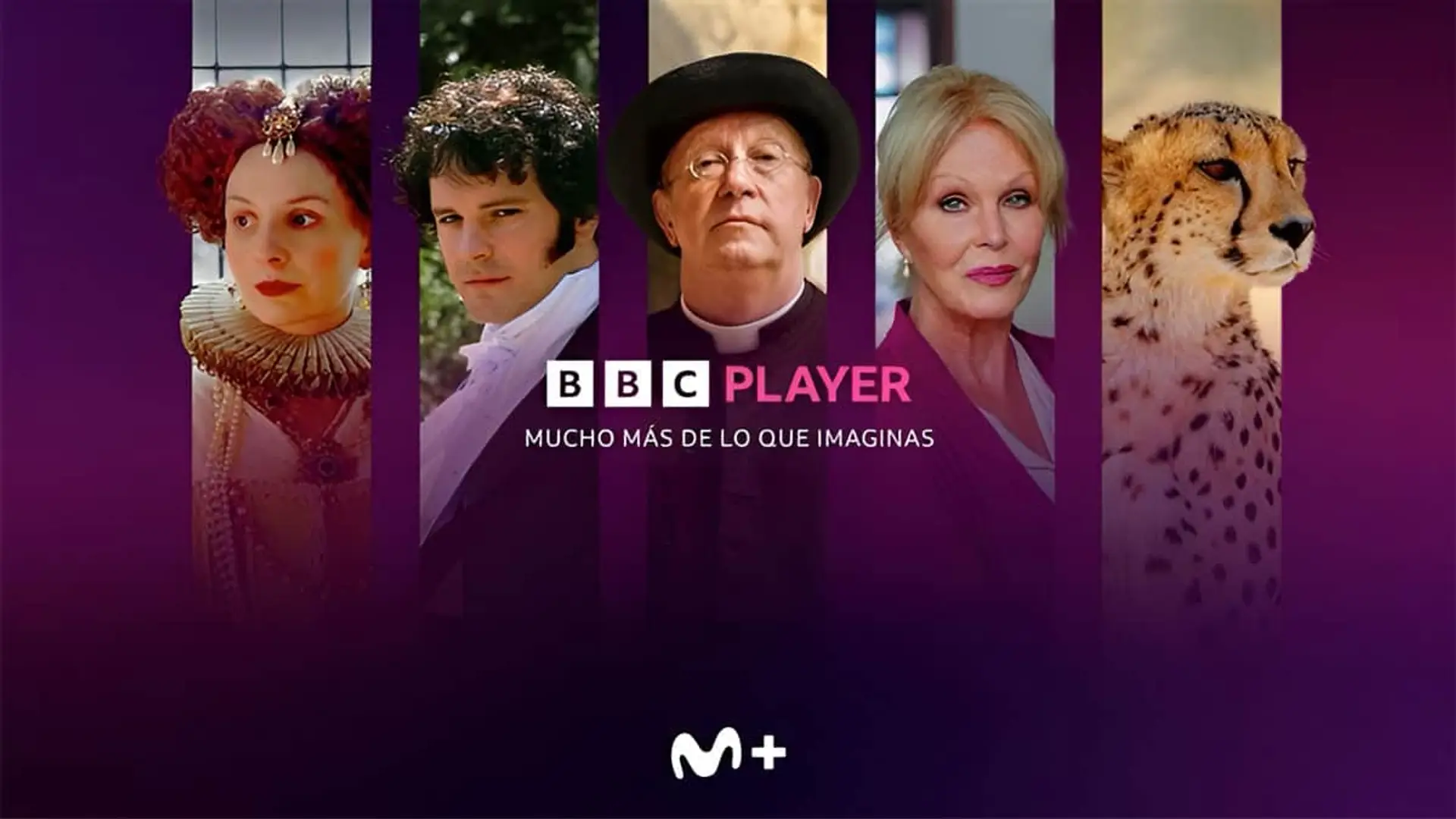 Banner promocional de BBC Player en Movistar Plus+, con una selección de sus mejores series, cine y documentales.