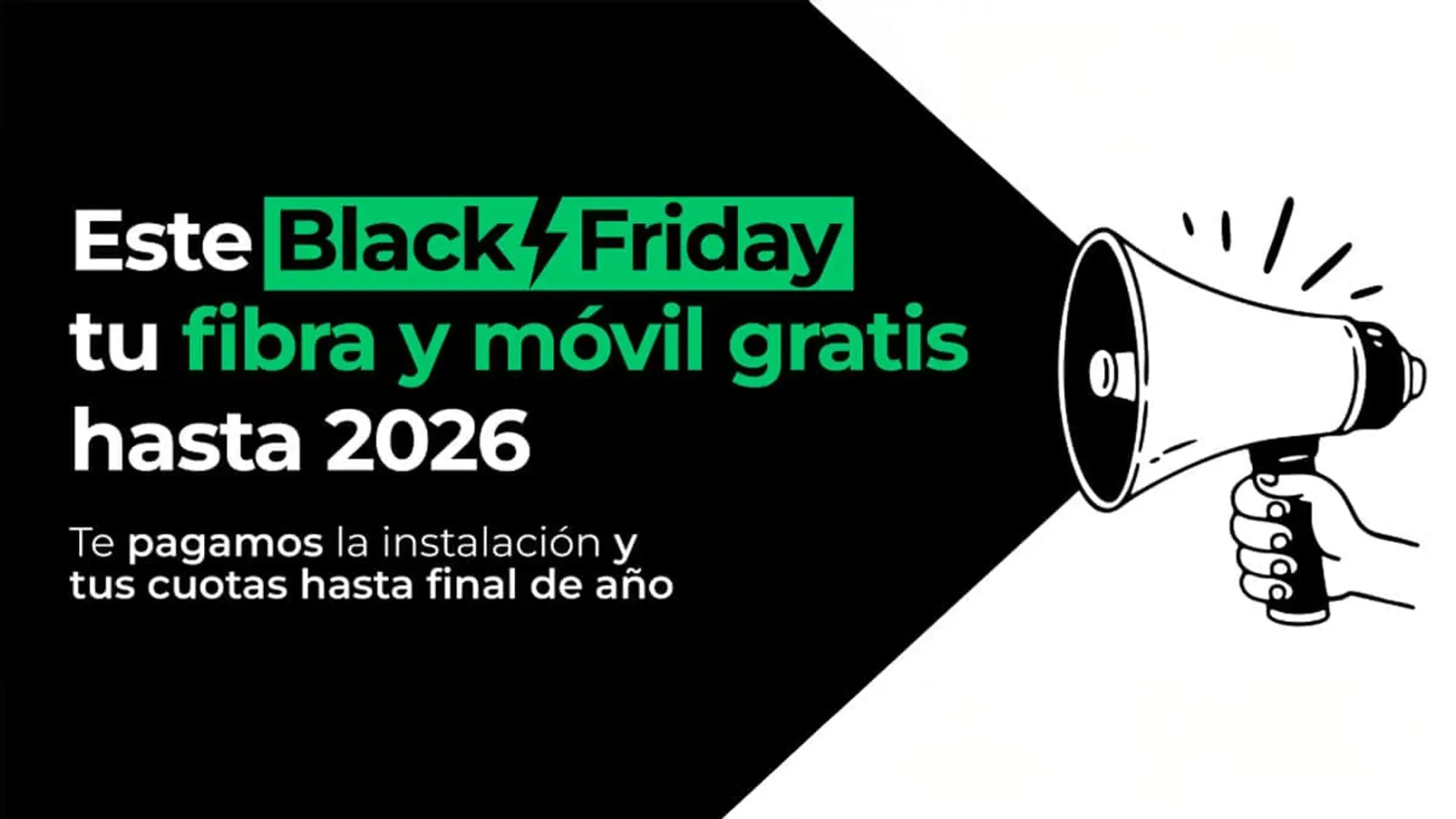 Oferta Black Friday fibra y móvil gratis hasta 2026 con instalación incluida.