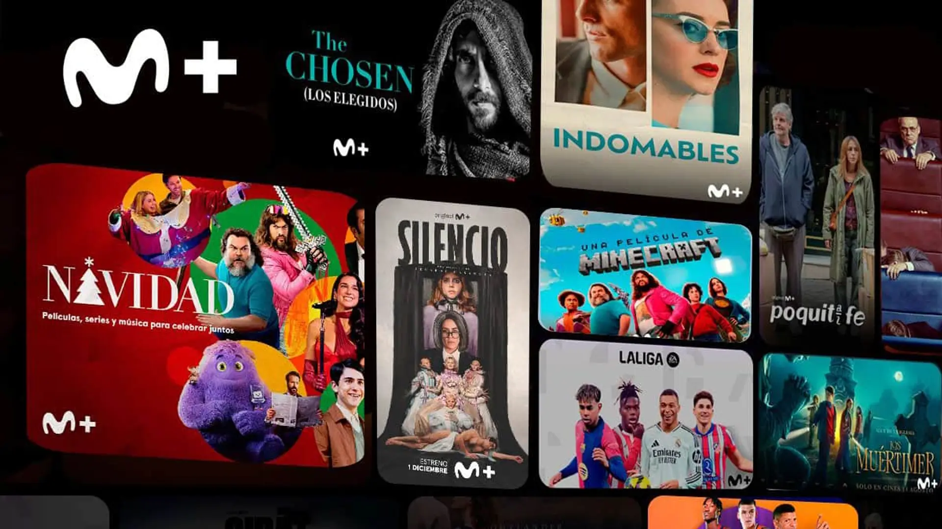 Movistar Plus+ estrena 50% de descuento si tienes estas tarifas de fibra y móvil Catálogo de contenidos de Movistar Plus+. Mosaico con las mejores series, películas y deportes que puedes ver en la plataforma.