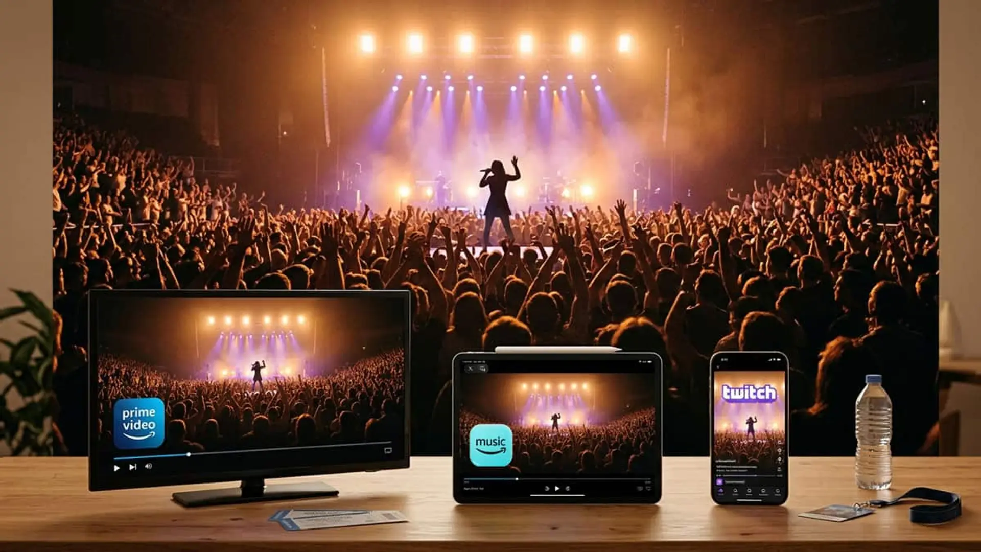 Concierto en directo ante un público multitudinario reproducido en Prime Video, Amazon Music y Twitch