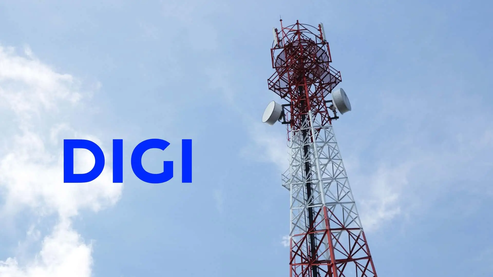 Representación de la cobertura de red móvil y la infraestructura de la operadora DIGI.