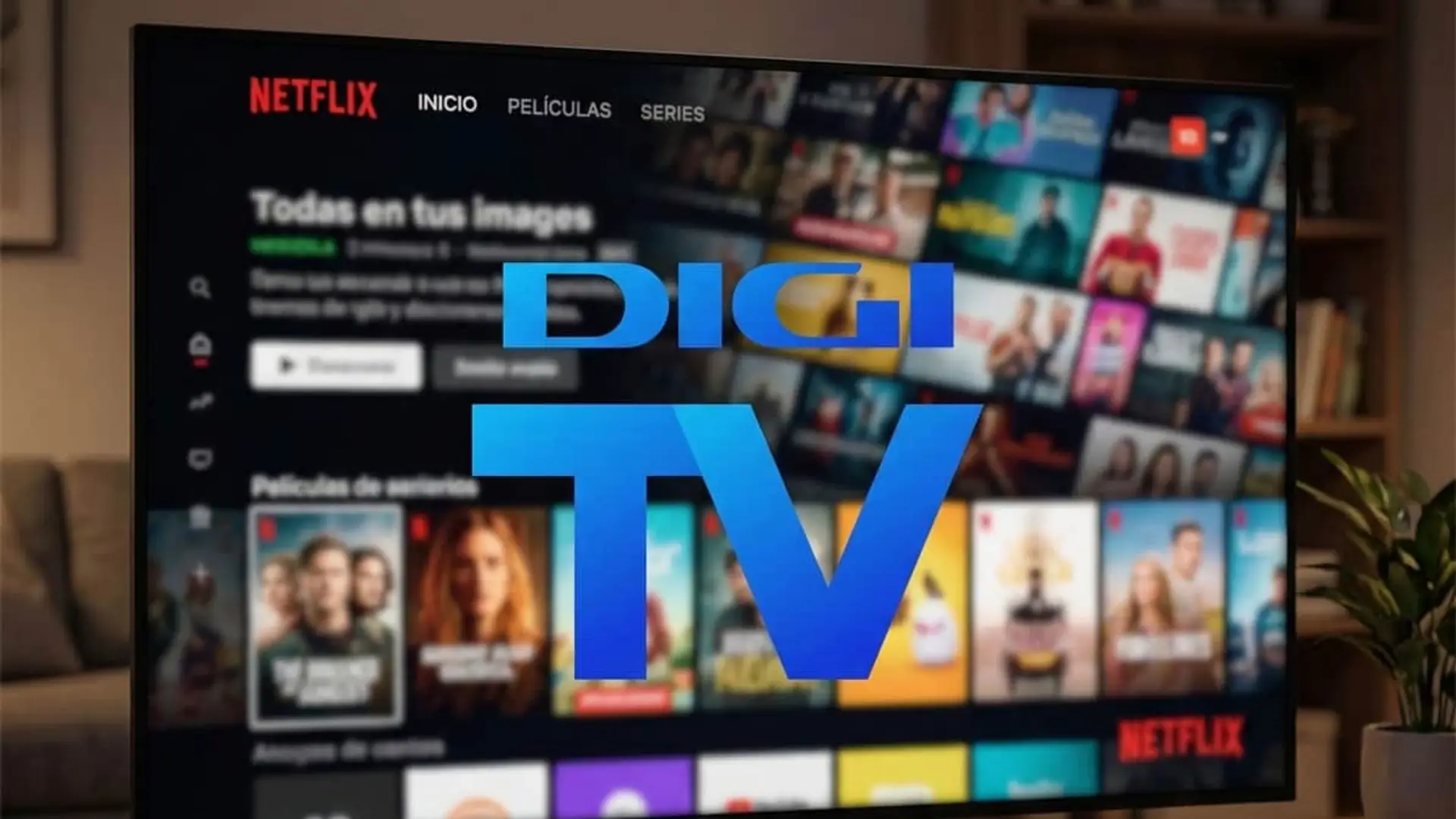 Digi TV y Netflix en una Smart TV para disfrutar de las mejores películas y series en streaming desde el salón de casa.