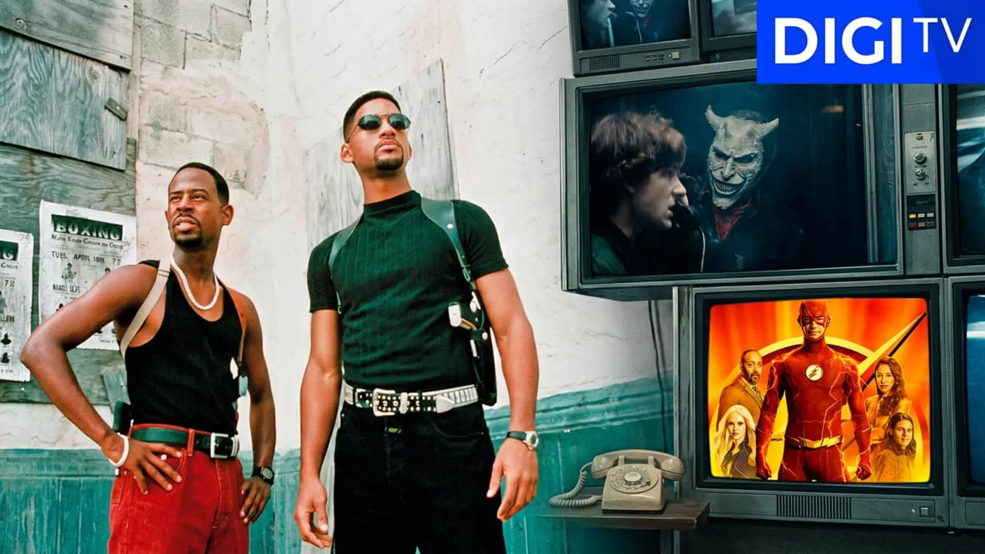 Escenas de Bad Boys, The Flash y The Black Phone con el logo de DIGI TV para ver el mejor cine en streaming.