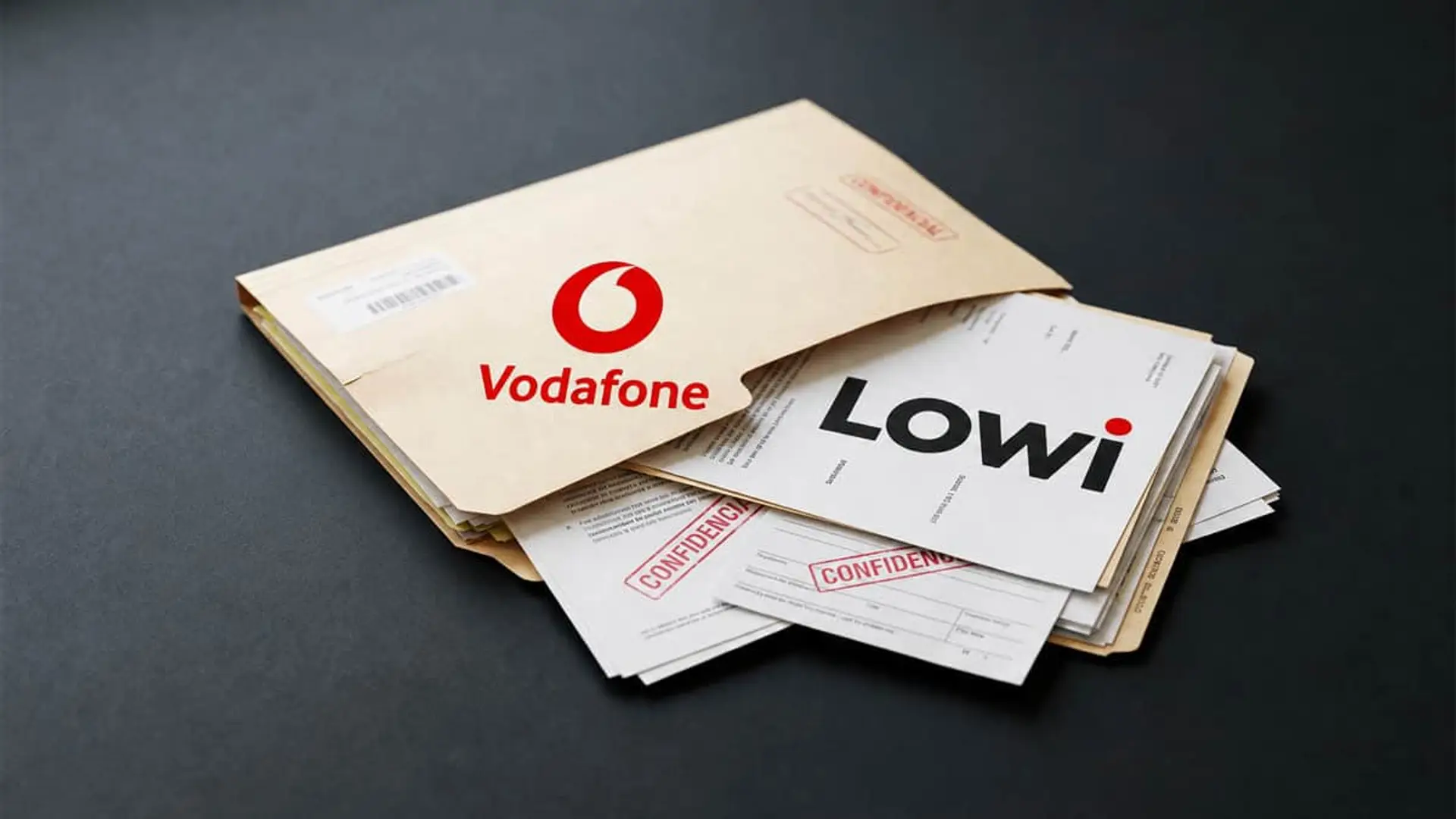 La filtración de Vodafone y Lowi que preocupa más por lo que permite hacer que por los datos que expone Carpeta confidencial con documentos de Vodafone y Lowi sobre una mesa oscura