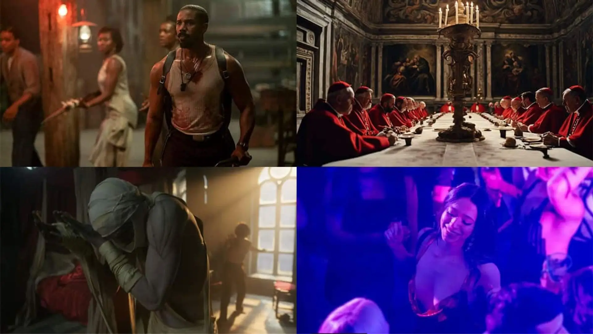 Collage de escenas destacadas de las películas más vistas de 2025, con acción, drama y thriller