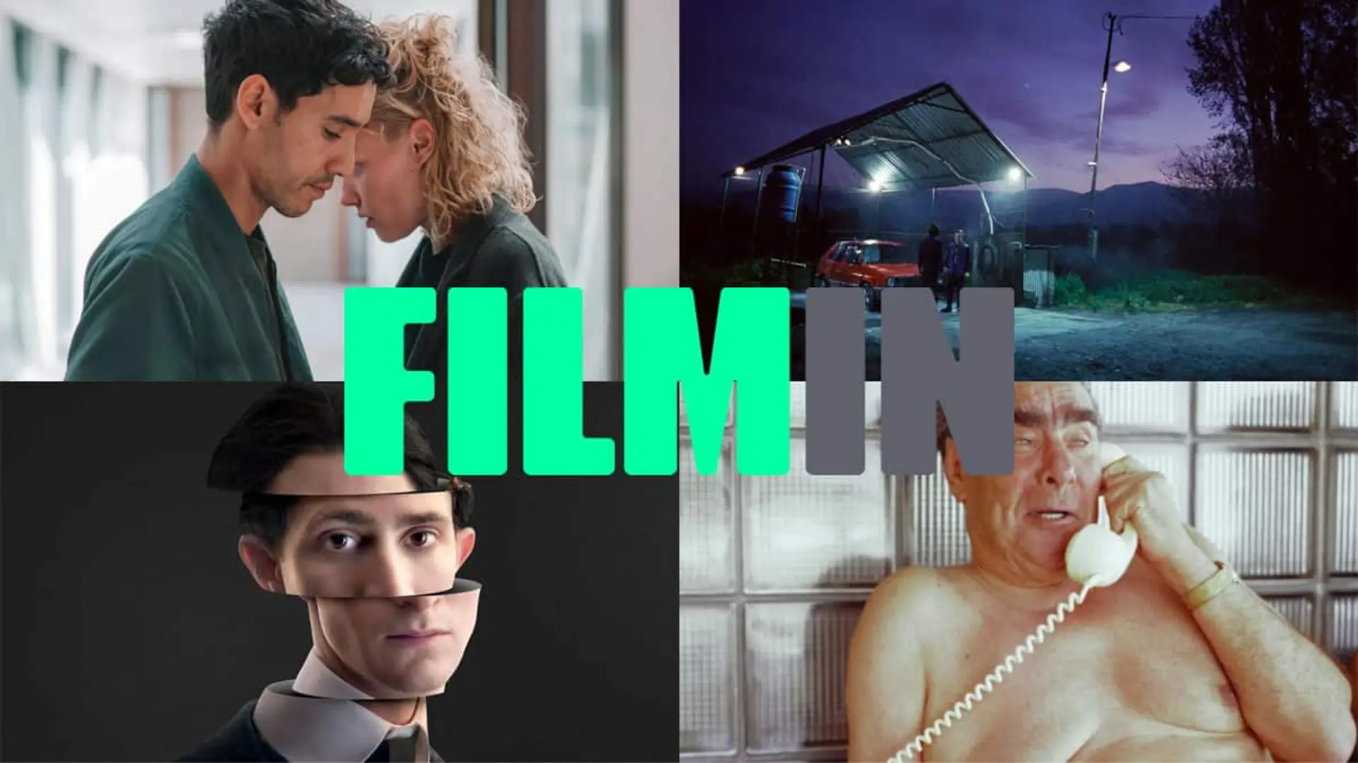 Collage de series y películas disponibles en Filmin con escenas de distintos géneros audiovisuales.