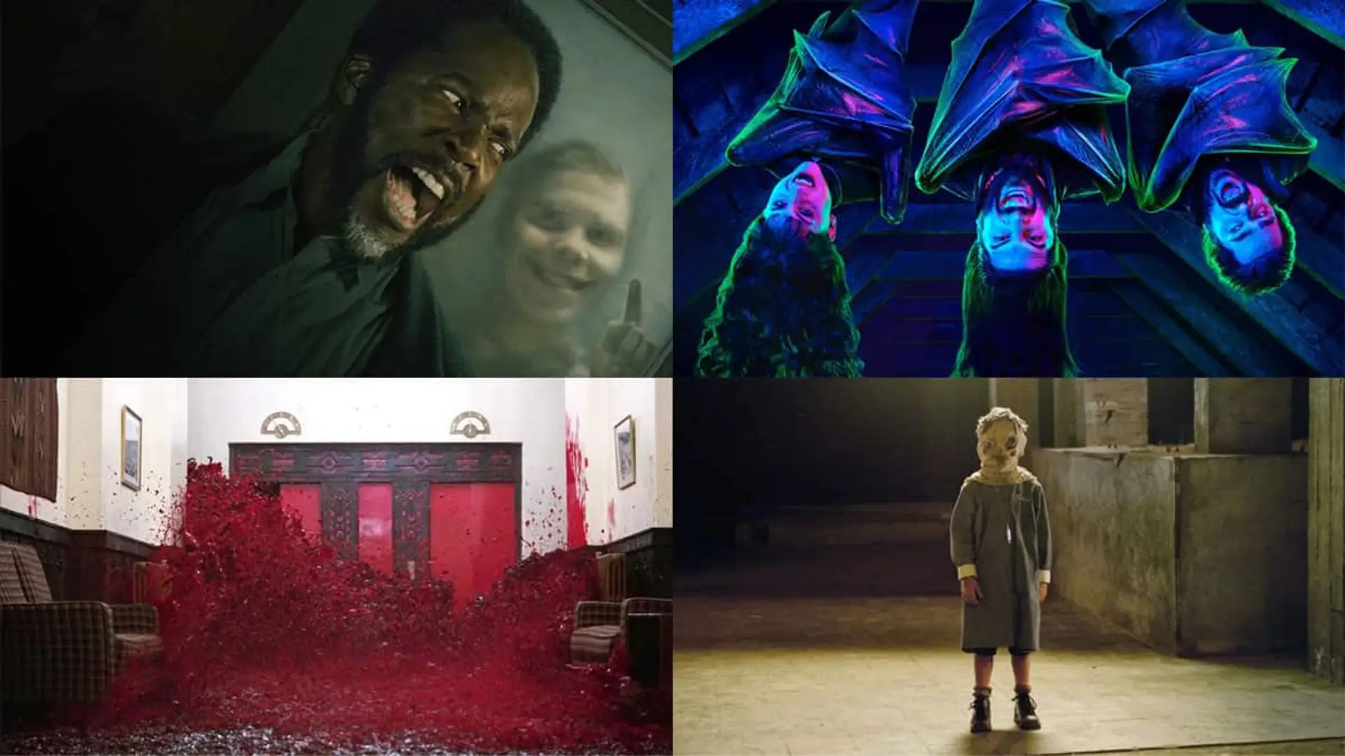Collage con escenas de From, Lo que hacemos en las sombras, El resplandor y El orfanato.