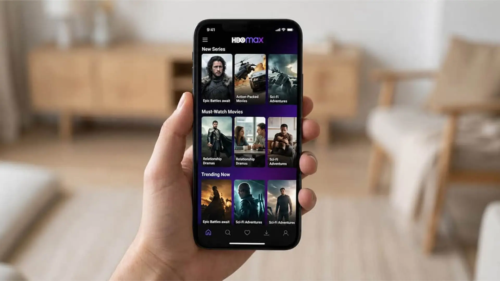 HBO Max no solo copia el formato Reels: también estrena un buscador por IA que entiende lo que escribes App de HBO Max abierta en un smartphone con catálogo de series y películas en streaming.