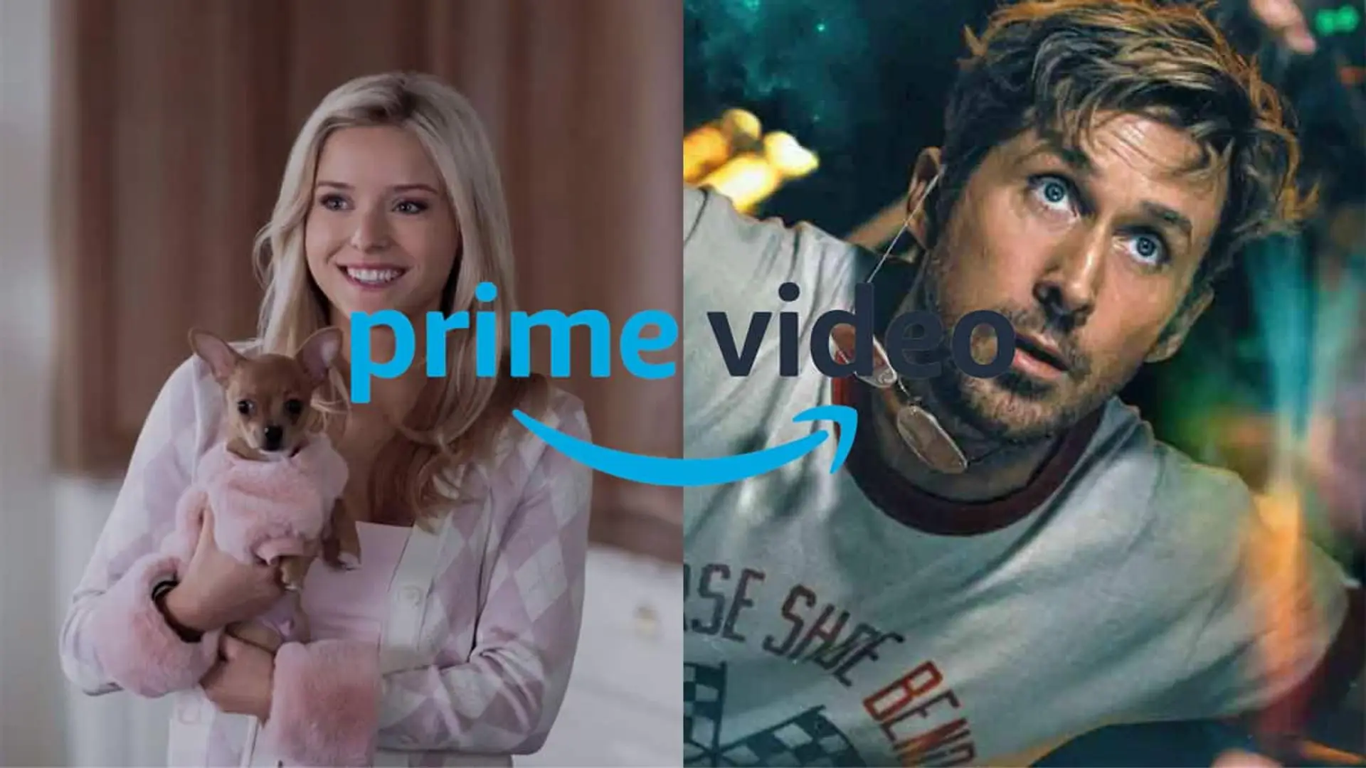 Proyecto Salvación y Elle lideran los estrenos de julio en Prime Video, que suma también la NBA Summer League Imagen dividida con una mujer sosteniendo un perro pequeño y un hombre en una escena de acción, con el logotipo de Prime Video en el centro