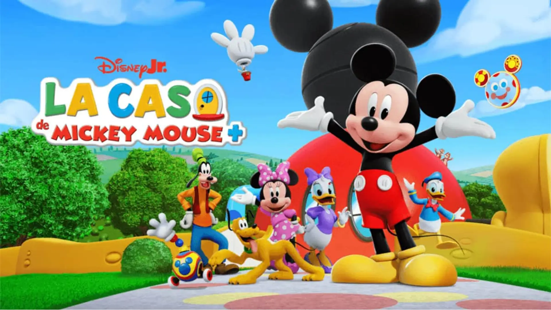 RTVE se alía con Disney Jr y lleva a Mickey Mouse y sus amigos a Clan Cartel de la serie infantil La Casa de Mickey Mouse de Disney Jr. Mickey, Minnie, Goofy y Donald posan juntos.