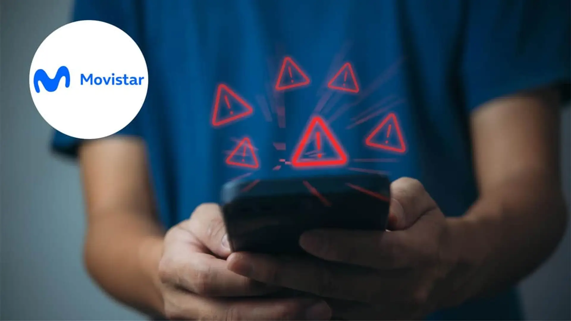 Movistar pasa al ataque contra el spam telefónico: bloquea 500.000 llamadas fraudulentas al día Alertas de seguridad en un smartphone junto al logo de Movistar para prevenir fraudes y estafas telefónicas a los clientes.