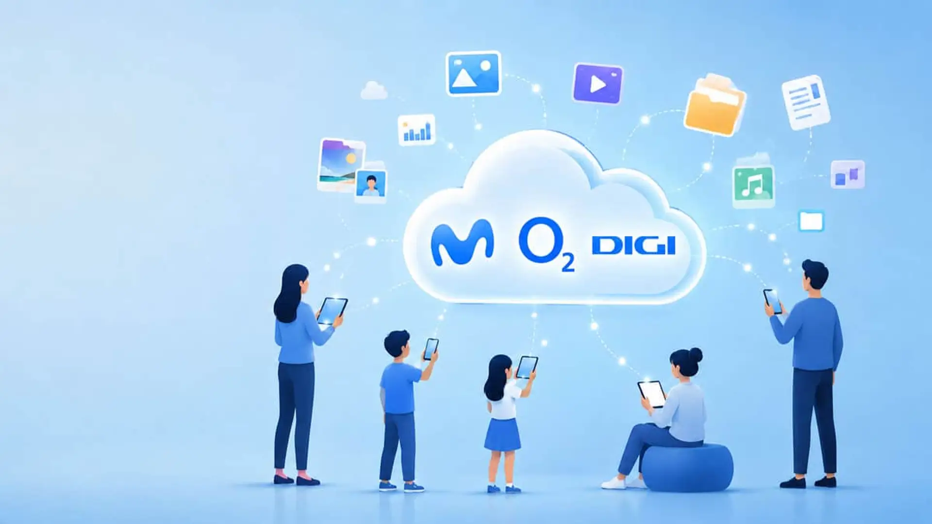 O2, Movistar y Digi comparadas: quién da más espacio en la nube y quién lo pone más fácil de compartir Nube digital de Movistar, O2 y DIGI conecta usuarios con servicios multimedia y archivos online