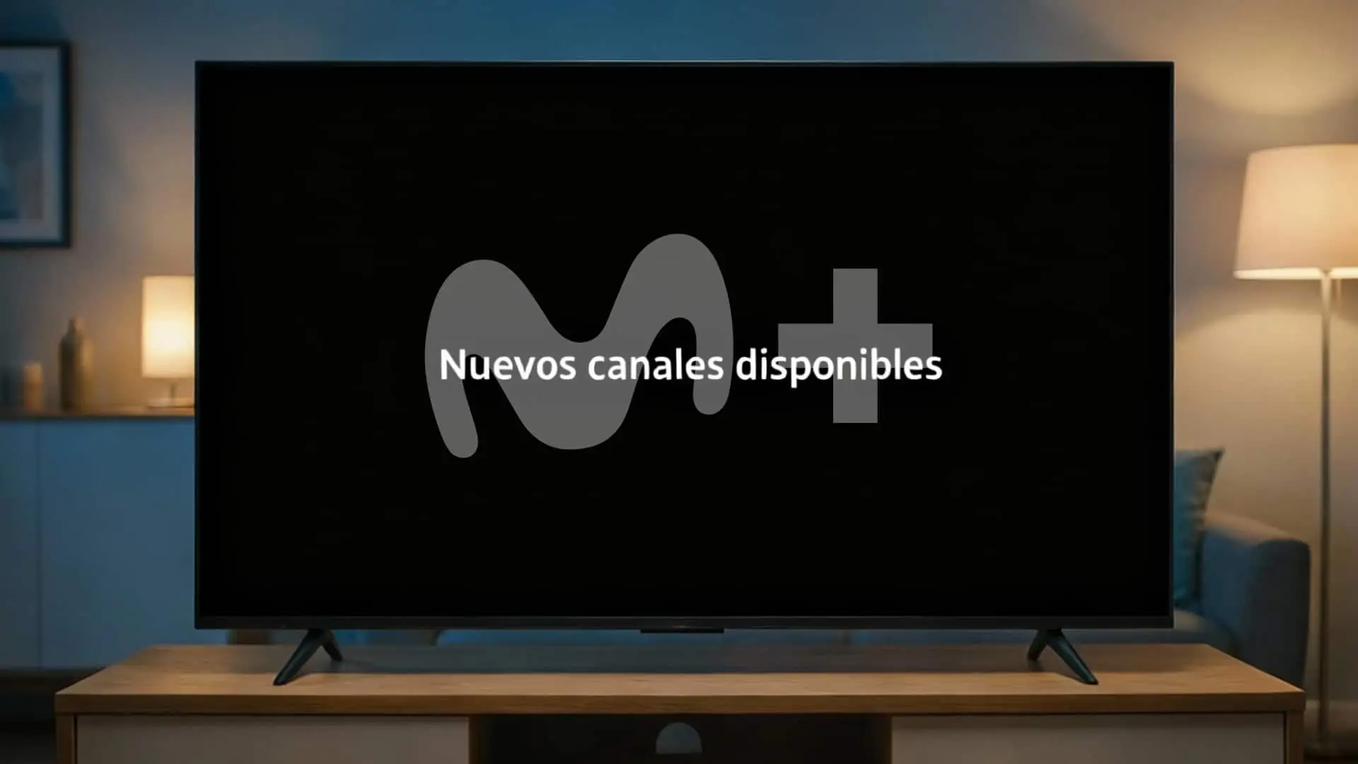 Movistar Plus+ añade nuevos canales de fútbol: esta es su programación y así puedes verlos Televisor con mensaje de Movistar Plus anunciando nuevos canales disponibles en la plataforma