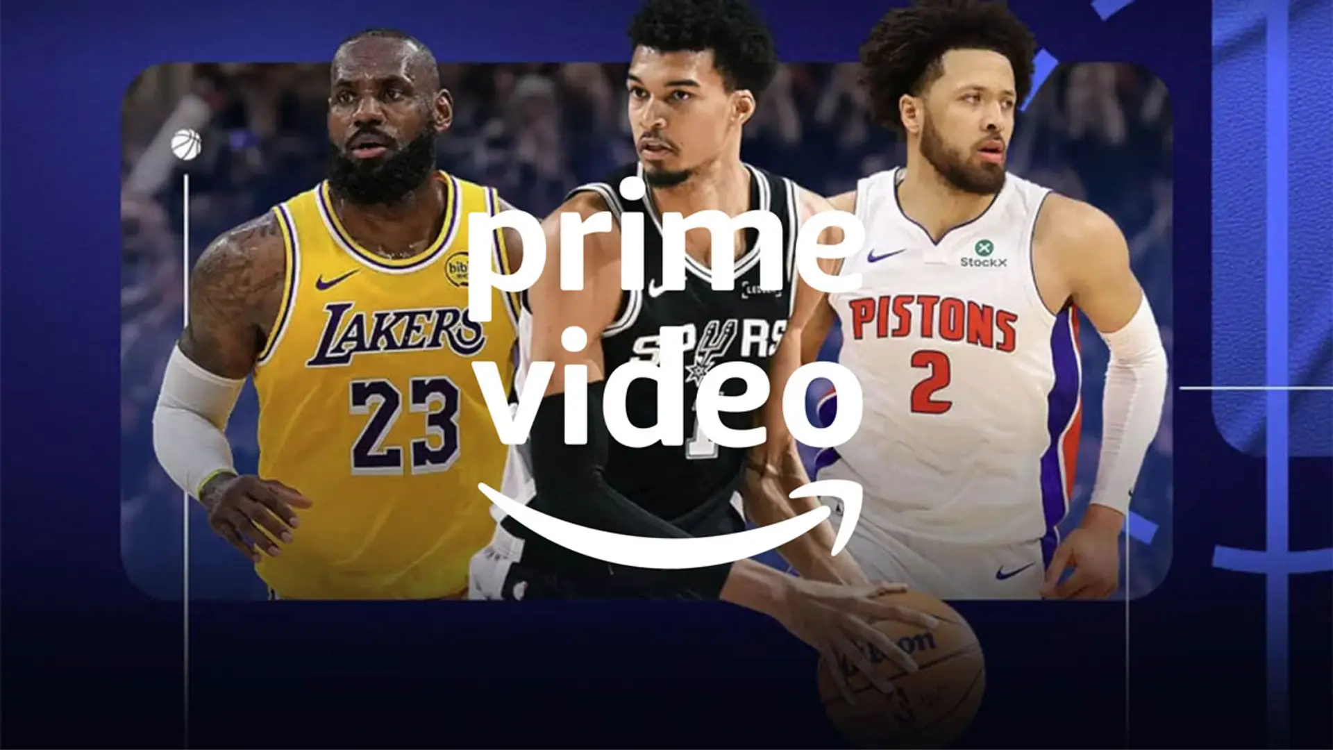 Ver la NBA al completo es más barato con Prime Video gracias a esta rebaja en el League Pass: así puedes contratarlo Logotipo de Amazon Prime Video superpuesto a imagen de estrellas de la NBA LeBron James, Victor Wembanyama y Cade Cunningham.