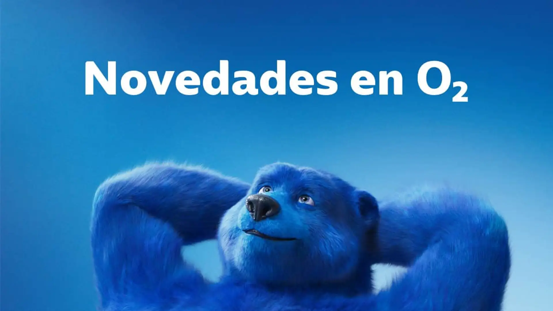 O2 refuerza su tienda online con un amplio catálogo de móviles a plazos Ilustración de un oso azul reclinado bajo el texto “Novedades en O2” sobre fondo azul.