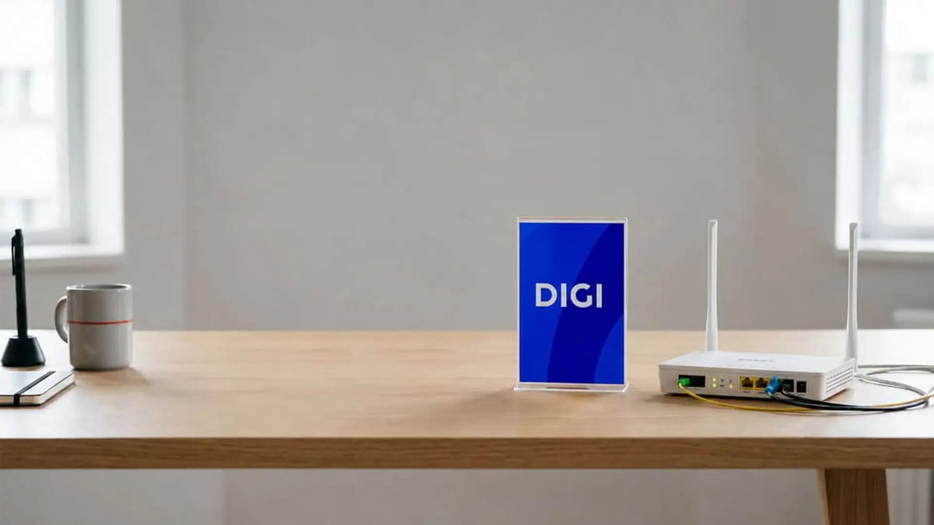 El desplome del 98% en el beneficio de Digi en España tiene trampa: el negocio factura un 18% más en 2025 Router de fibra Digi sobre una mesa en un hogar, preparado para ofrecer conexión a internet de alta velocidad.