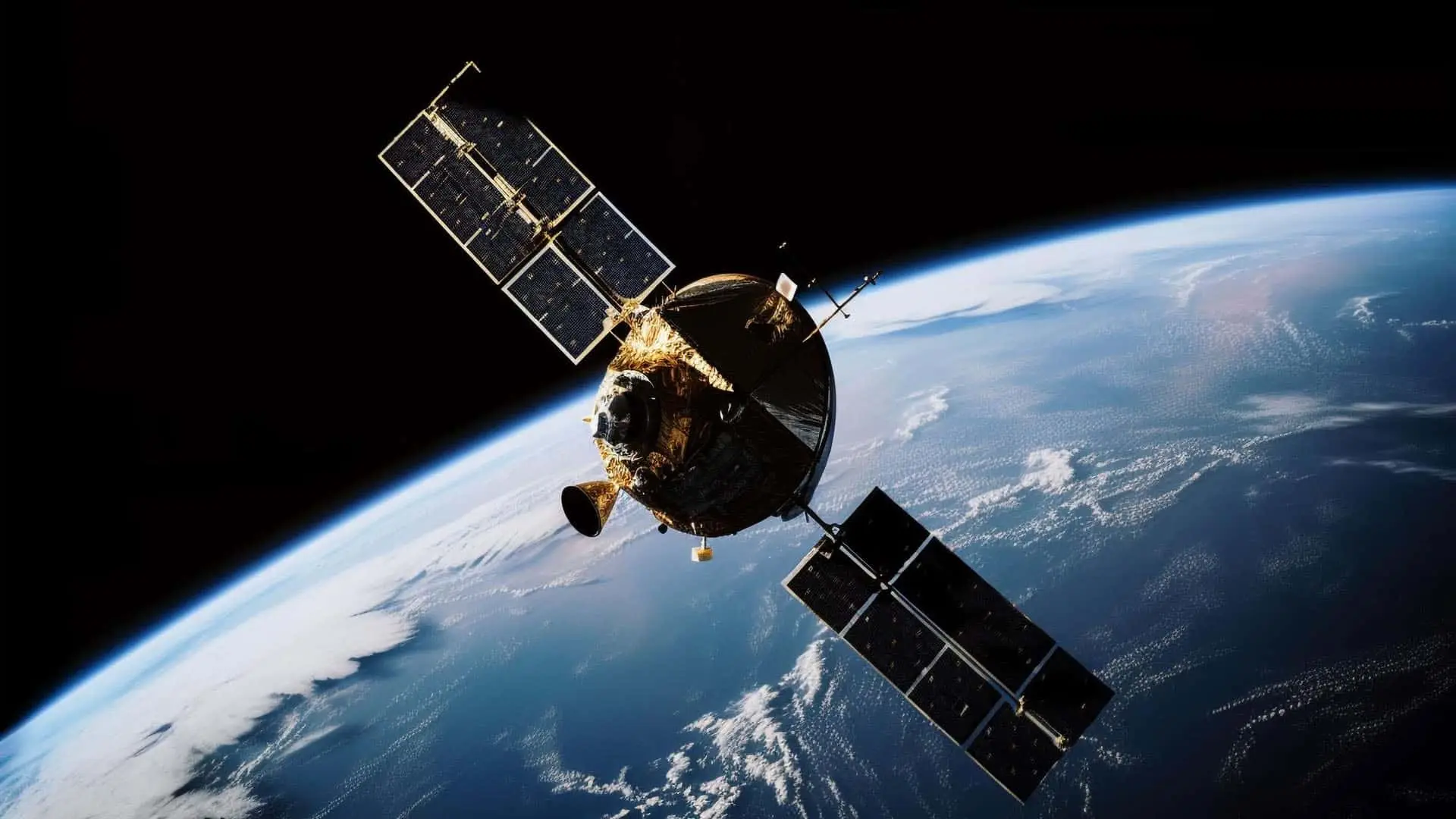 Un satélite en órbita sobre el planeta Tierra, proporcionando conexión a internet global.