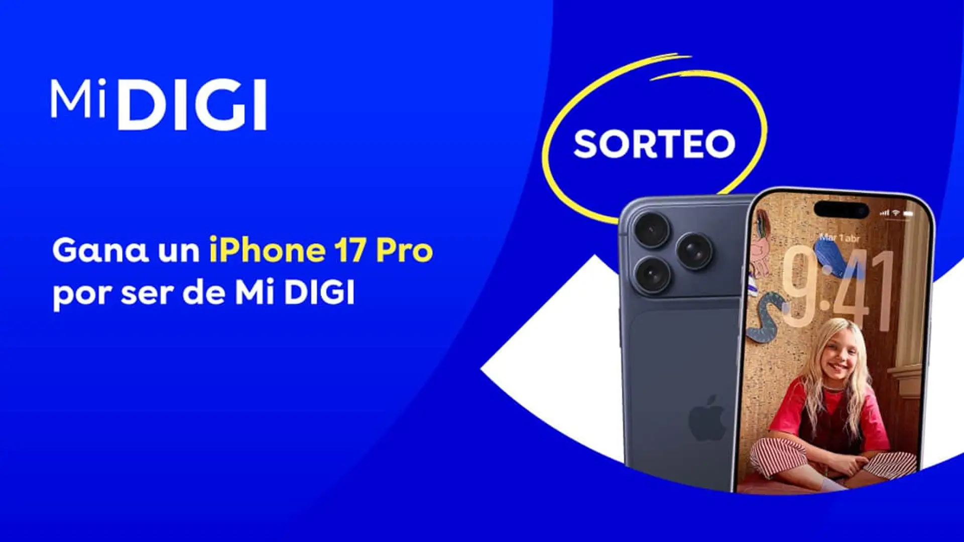 ¿Eres de DIGI? Así puedes ganar un iPhone 17 Pro gratis si cumples este requisito Banner del sorteo de DIGI para clientes de la app Mi DIGI, con el premio de un nuevo iPhone 17 Pro.