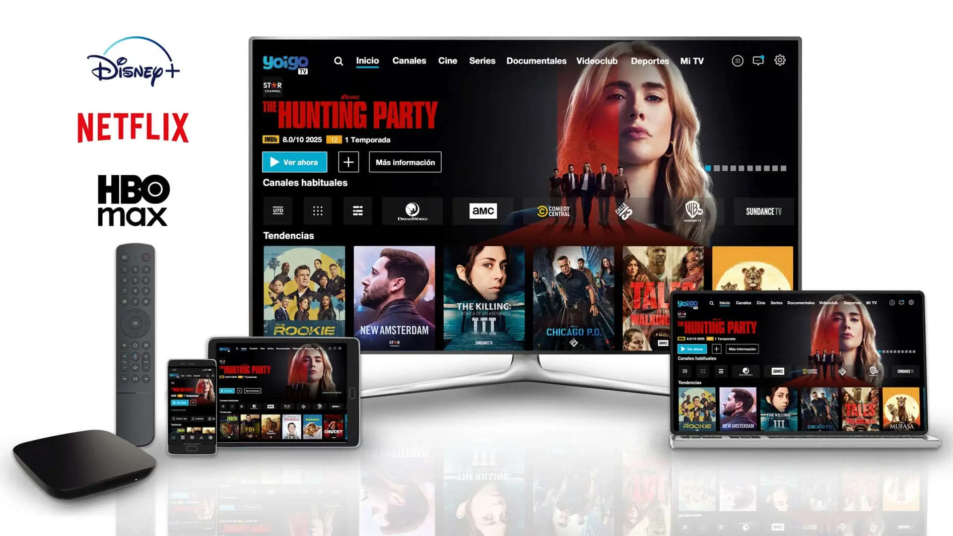 Así es la tarifa de Yoigo que arrasa: incluye Netflix, Disney+ y Max y cuesta mucho menos de lo que imaginas La oferta de televisión de Yoigo, compatible con Netflix, Disney+ y HBO Max, disponible en TV, portátil, tablet y móvil.