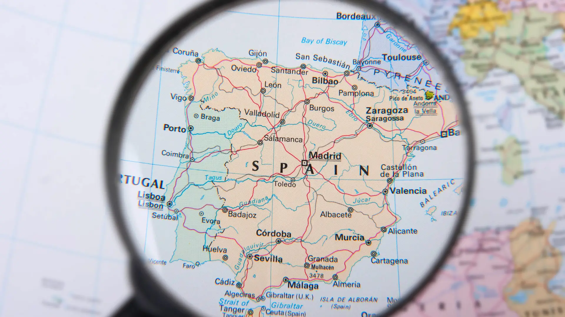 Mapa de España representa la cobertura de fibra óptica en España Mapa de España representa la cobertura de fibra óptica en España