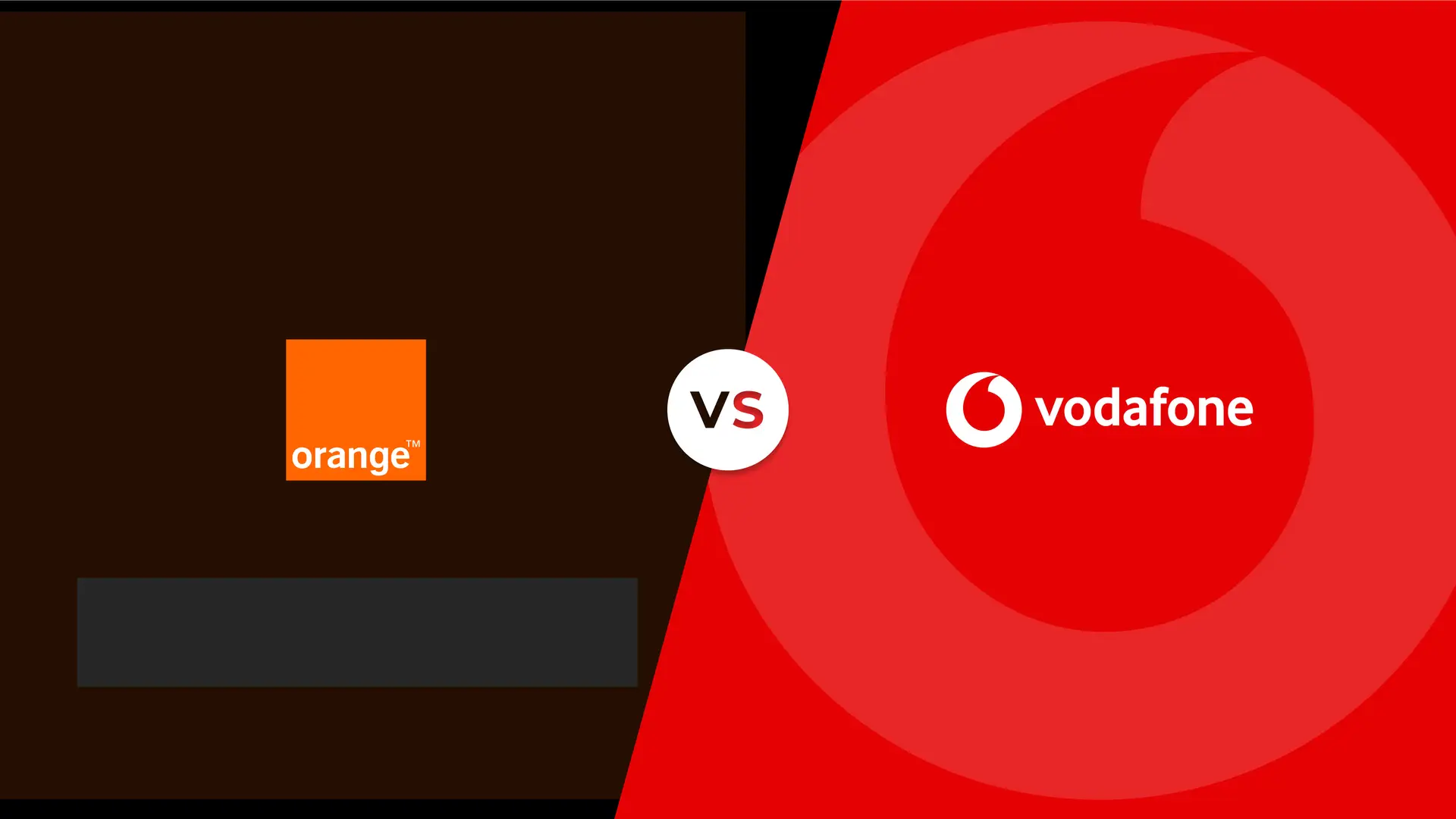 Comparativa de logos de Vodafone y Orange por quien tiene la mejor fibra.