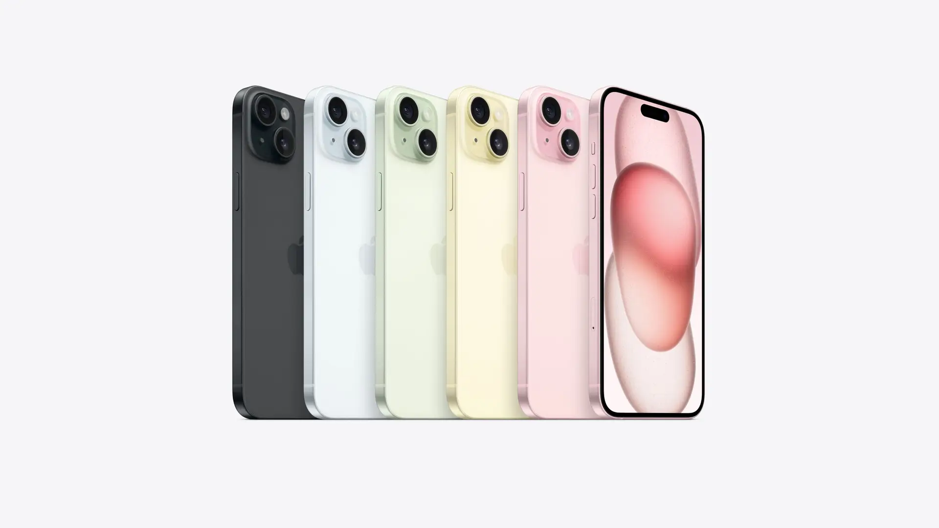 Nuevo Iphone 15 en los cinco colores que se podrá comparar con Jazztel