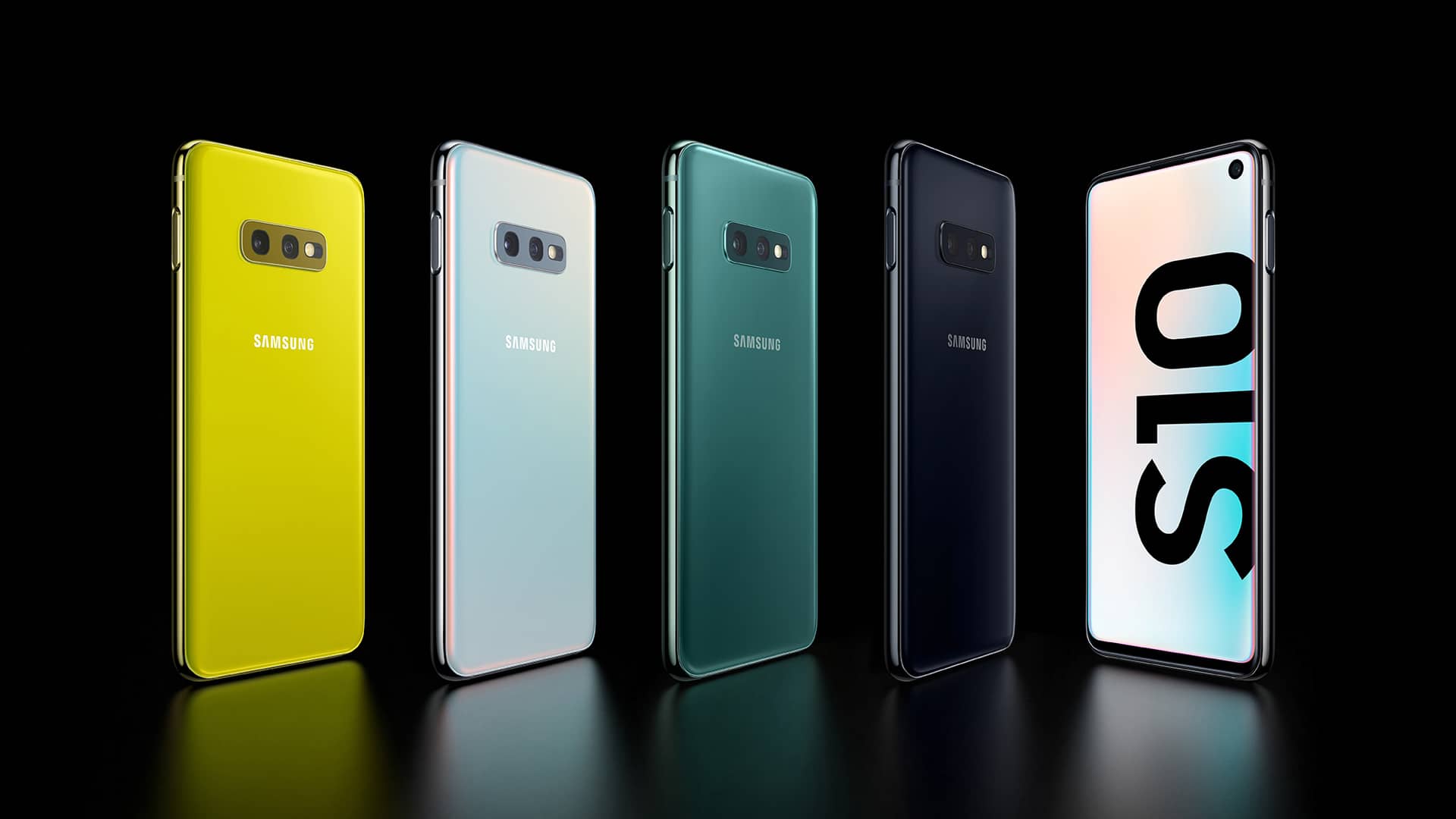 Render oficial de los diferentes colores en los que esta disponible el Samsung Galaxy S10e, disponible en jazztel