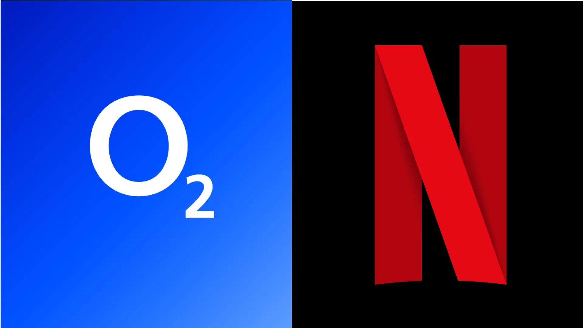 Logos de la operadora O2 y la plataforma de streaming Netflix, mostrando su acuerdo de colaboración.