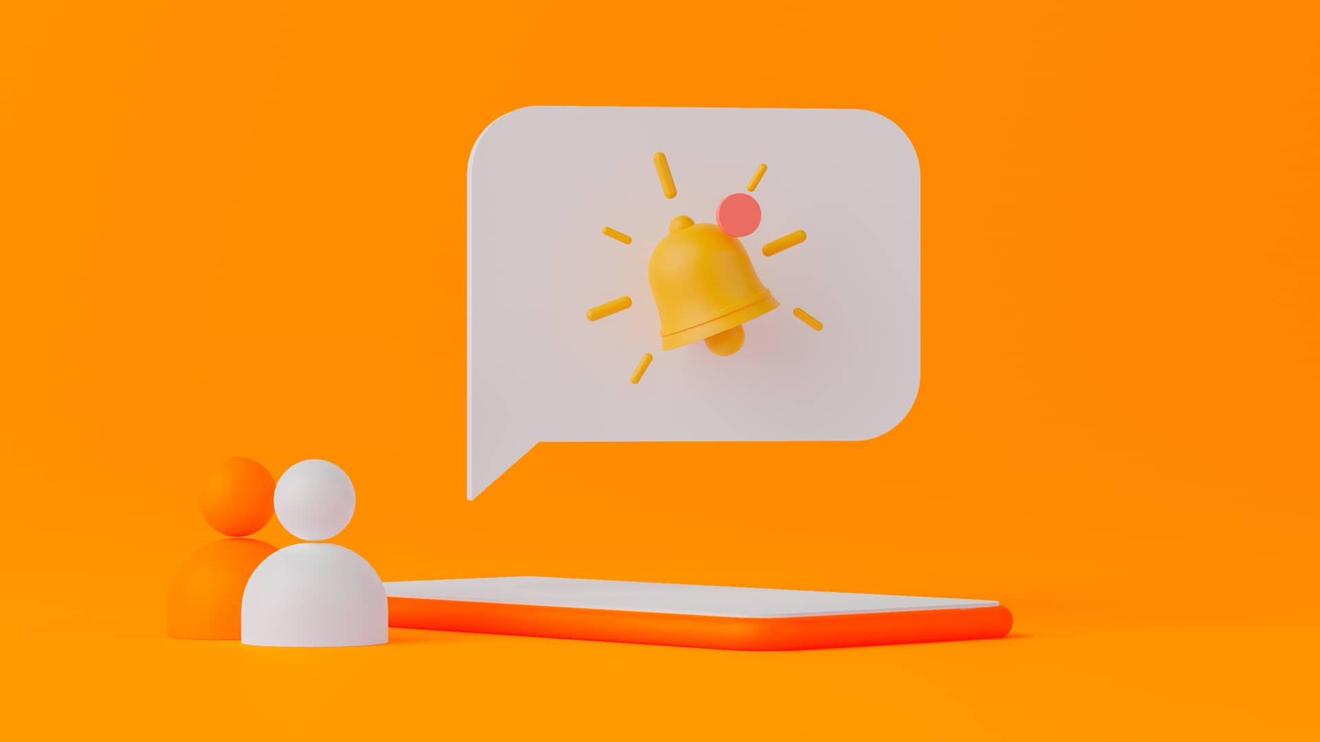 Ilustración 3D de usuario recibiendo sms con alertas exclusivas para clientes gracias al servicio comunica SMS de orange empresas