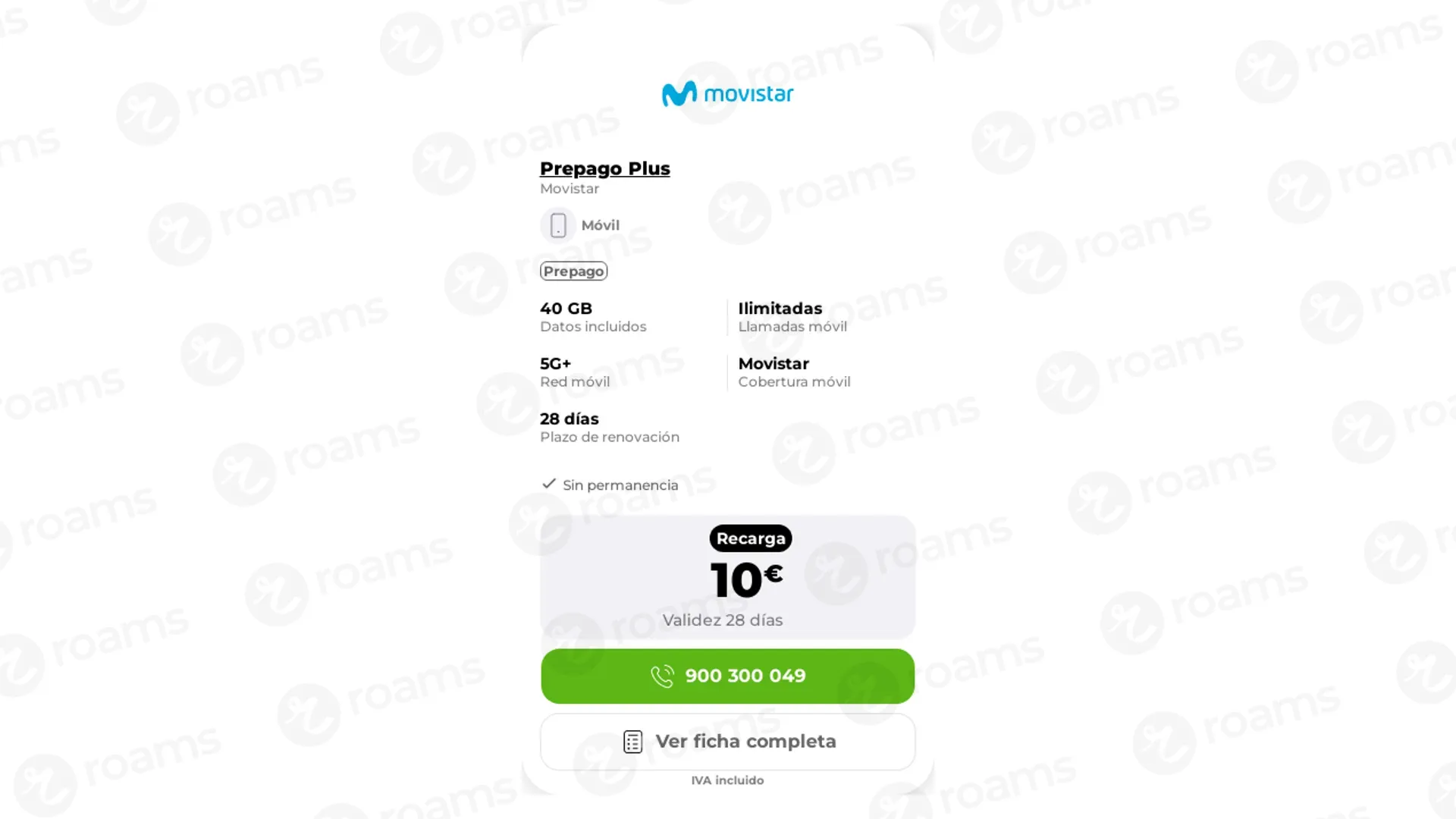 Tarjeta SIM Movistar Prepago con 10 € de saldo 